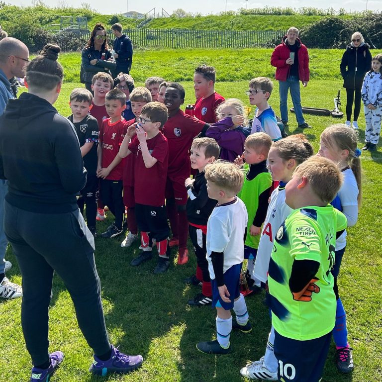 young players ready for football game